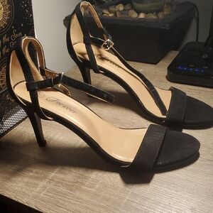 Forever Black Strappy Heels